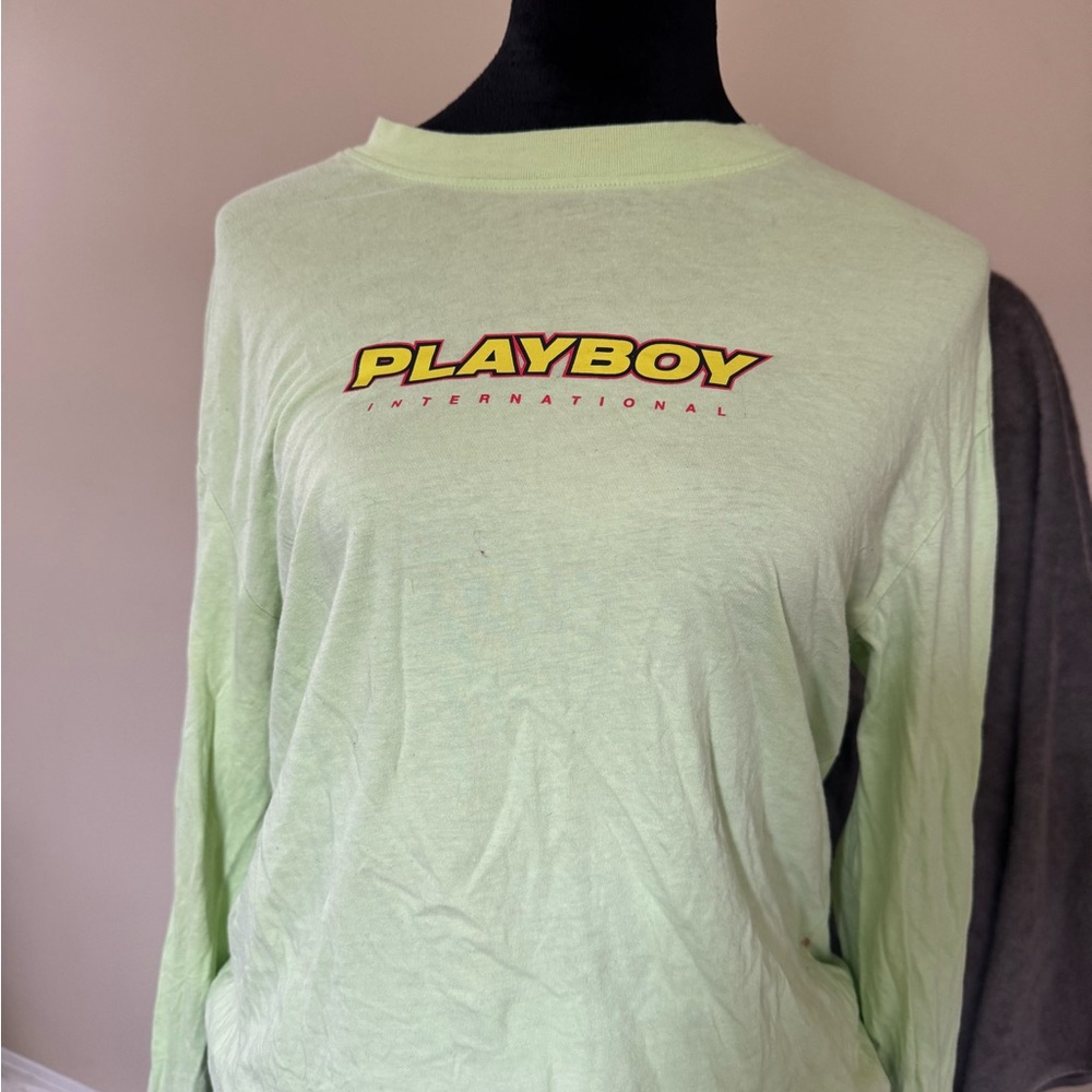 PLAYBOY Light Green Long Sleeve Top